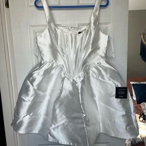 Lulu's White Satin Mini Dress
